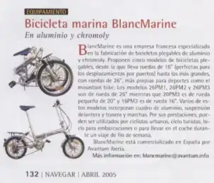 Blancmarine en la revista Navegar