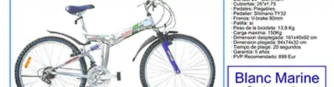 Publicidad Blancmarine bicicleta plegable Publicidad Blancmarine bicicleta plegable